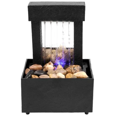 Fonte de mesa com bateria leve/mini fonte de água interna operada por usb com som de decoração de fonte de meditação zen