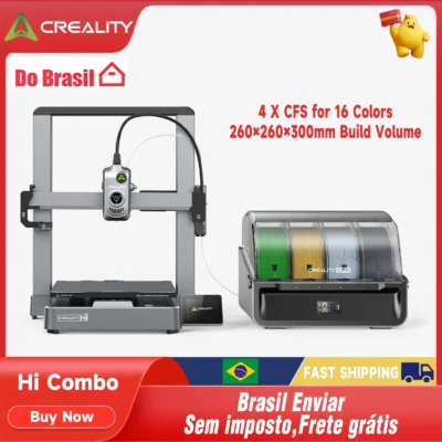 Creality hi combo impressora 3d multi-cor impressão 3d 500mm/s filamento rfid núcleo de leitura xz movimento nivelamento automático 260x 260x300mm