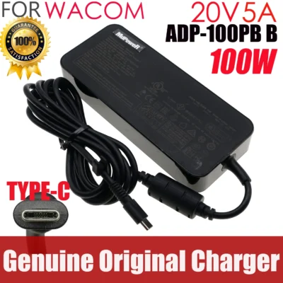 Adaptador ac genuíno ADP-100PB b 20v 5a 100w para wacom dth w1620 w1320 mobile studio pro DTH-W1620H-UK USB-C tipo-c carregador