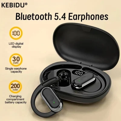 Fones de ouvido bluetooth 5.4 ipx7 à prova d'água 20 horas sem fio com microfone com cancelamento de ruído enc graves profundos para esportes treino academia