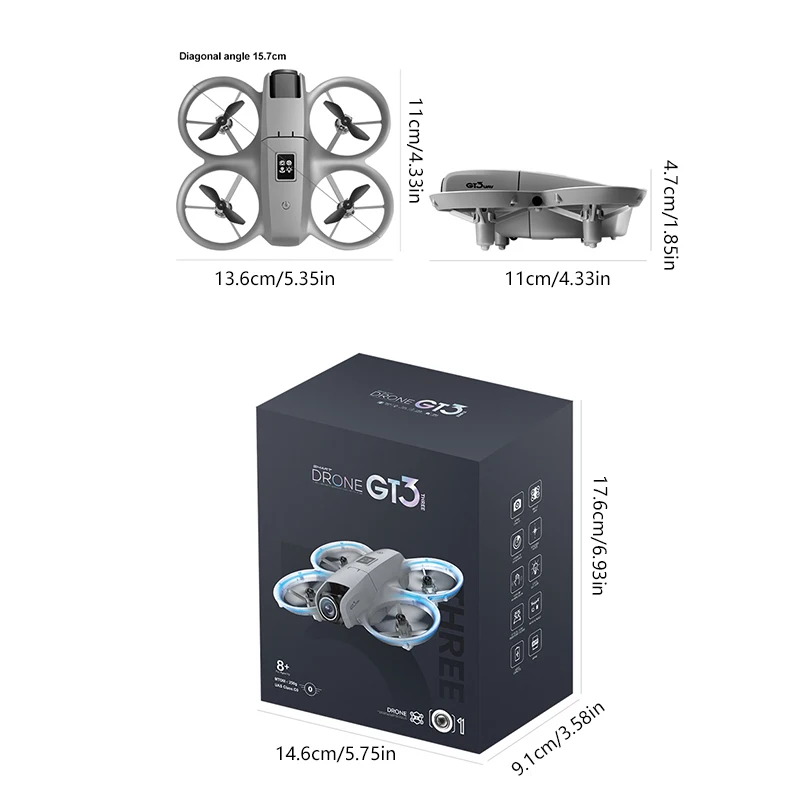 Novo Drone Original GT3 8K GPS Profissional para Fotografia Aérea HD, Aeronave de Controle Remoto com Câmera Dupla HD 5G, Quadricóptero Brinquedo UAV - Image 6