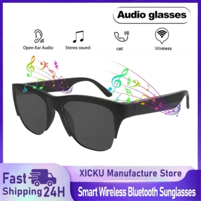 Novos Óculos de Sol Inteligentes Bluetooth V5.3 com Fone de Ouvido para Chamadas e Esportes ao Ar Livre, Tecnologia HIFI Anti-toque UV para Homens e Mulheres