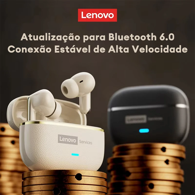Fones de Ouvido Sem Fio Lenovo LE208 com Cancelamento de Ruído ENC, Microfone, Bluetooth V6.0, Som HIFI, Chamada HD com Microfone - Image 2