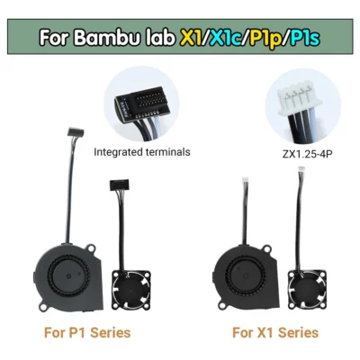 Ventilador Original Lab X1 P1P P1S 5015, Mini Ventilador 2510 5V 15000 rpm/min com Cabo para Impressora 3D Bamboo