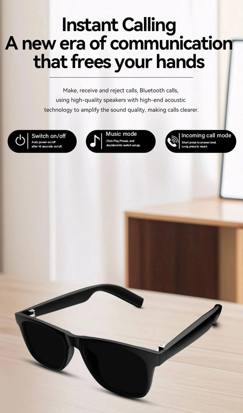 Óculos Inteligentes AI 8K com Controle Remoto, Câmera de Toque, Gravação, Tradutor, Assistente de Voz e Conexão Bluetooth Sem Fio - Image 5