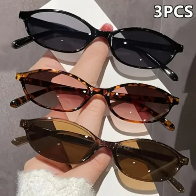 3 pares de óculos de moda feminina de verão óculos femininos adequados para decoração diária e fotografia no verão