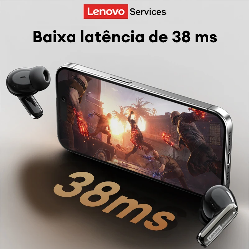 Fones de Ouvido Sem Fio Lenovo LE208 com Cancelamento de Ruído ENC, Microfone, Bluetooth V6.0, Som HIFI, Chamada HD com Microfone - Image 4
