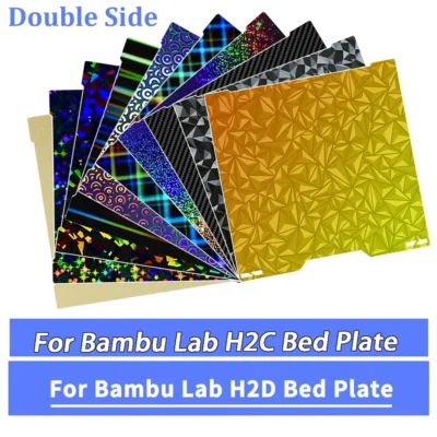 Para bambu laboratório h2c h2d h2s placa de construção cama dupla face impressão pei spray mola magnética filme aço laboratório h2c hotend impressora 3d