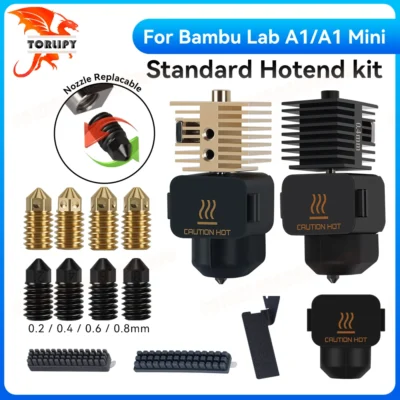 Kit hotend para bambu lab a1/a1 mini conjunto de extremidade quente de velocidade rápida 0.2/0.4/0.6/0.8mm bicos de aço endurecido acessórios para impressora 3d