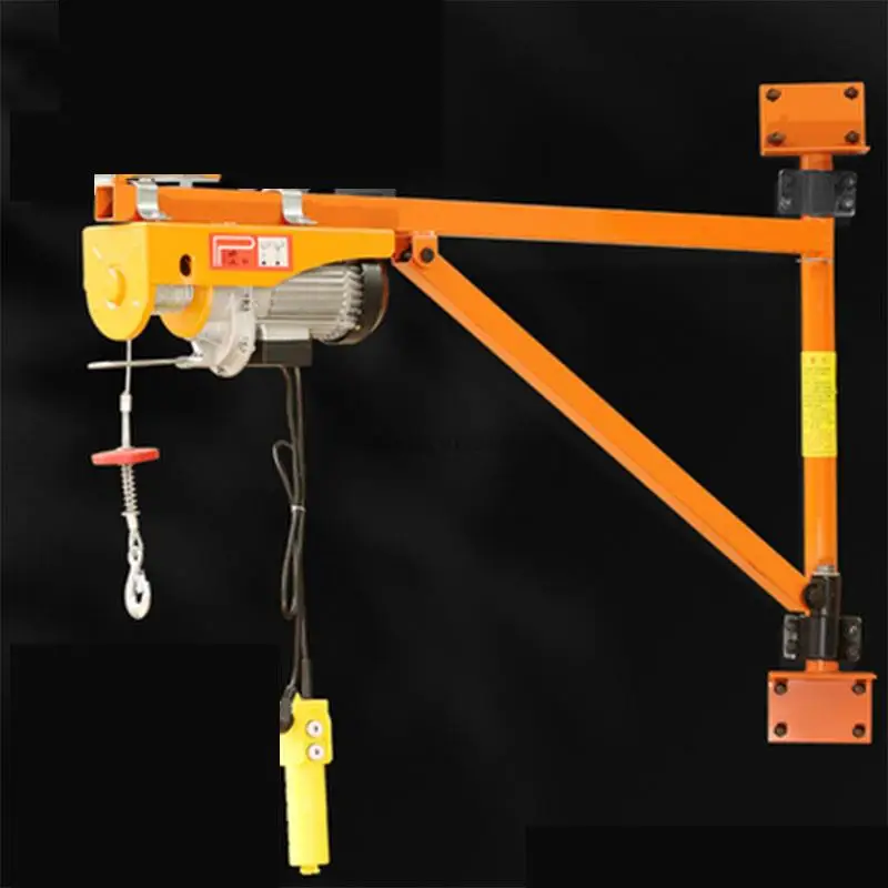 Talha elétrica guindaste pequeno 220v 510w 200kg pequena máquina de elevação suporte de fixação de parede multifuncional guindaste interno doméstico