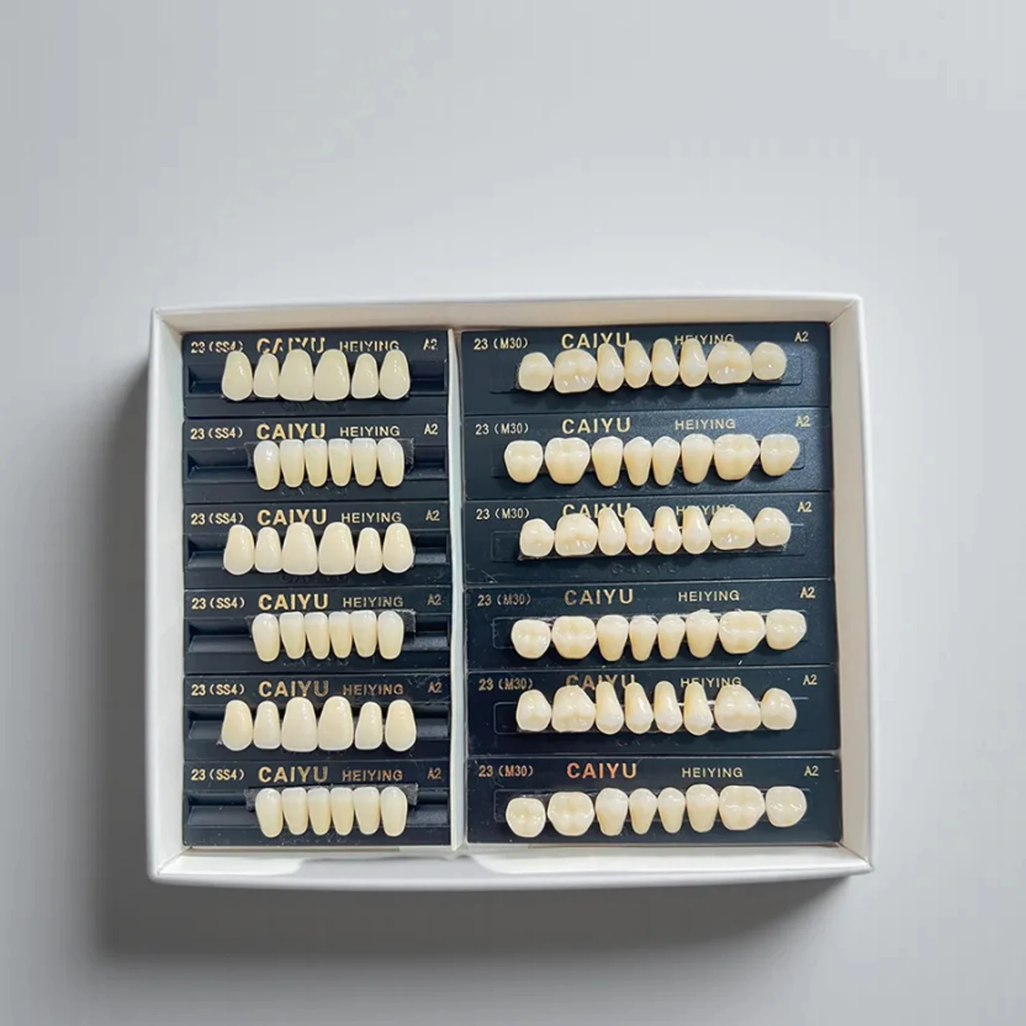 96 pçs/set dental resina acrílica dentes falsos anteriores posteriores a1 a2 a3 artificial pré-formado dentadura dentes para prótese dental