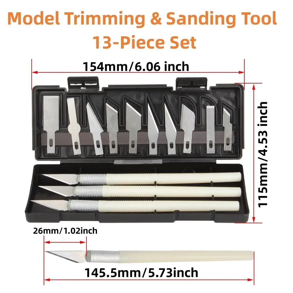 Modelo 3d ferramenta de moagem rebarbação kit faca gravura ferramenta escultura diy arquivo cortador raspador ferramenta corte 3d impressão kit - Image 4