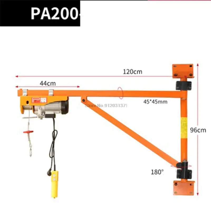Talha elétrica guindaste pequeno 220v 510w 200kg pequena máquina de elevação suporte de fixação de parede multifuncional guindaste interno doméstico - Image 4