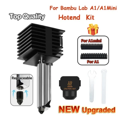 Kit Hotend para Bambu Lab A1 mini com Bicos de Aço Temperado 0.2/0.4/0.6/0.8MM para Montagem de Bicos de Impressora 3D Bambu Lab A1
