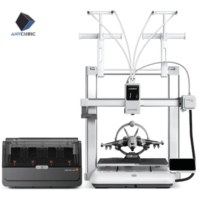 ANYCUBIC Kobra X Combo 2x Economia de Tempo e Materiais, Impressão em até 19 Cores, Detecção por IA, Velocidade Máxima de Impressão de 600mm/s, Impressora 3D