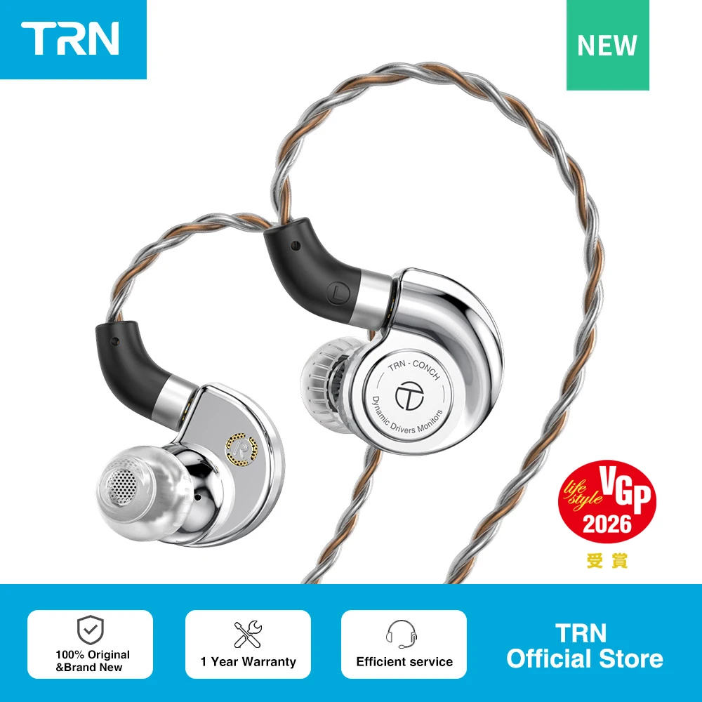 Fone de ouvido TRN Conch Lucky Bag: Monitores intra-auriculares de alto desempenho com diafragma de diamante DLC e filtros de afinação para Xiaomi