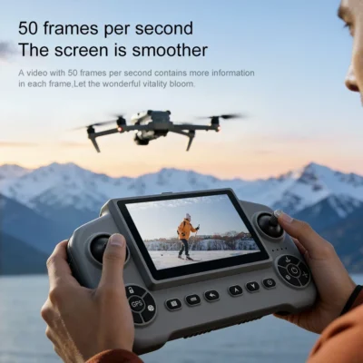 Drone V918MAX de longa duração, câmeras duplas 1080P, drone com GPS, câmera de 5MP com estabilização, controle remoto com tela grande de 4,3 polegadas.