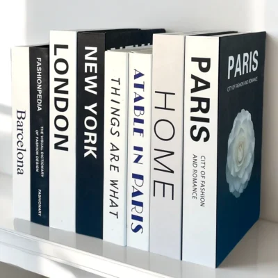3 pçs/set luxo falso livro caixa de armazenamento moda livros decorativos design mesa café quarto prateleira islam decoração casa nova york paris