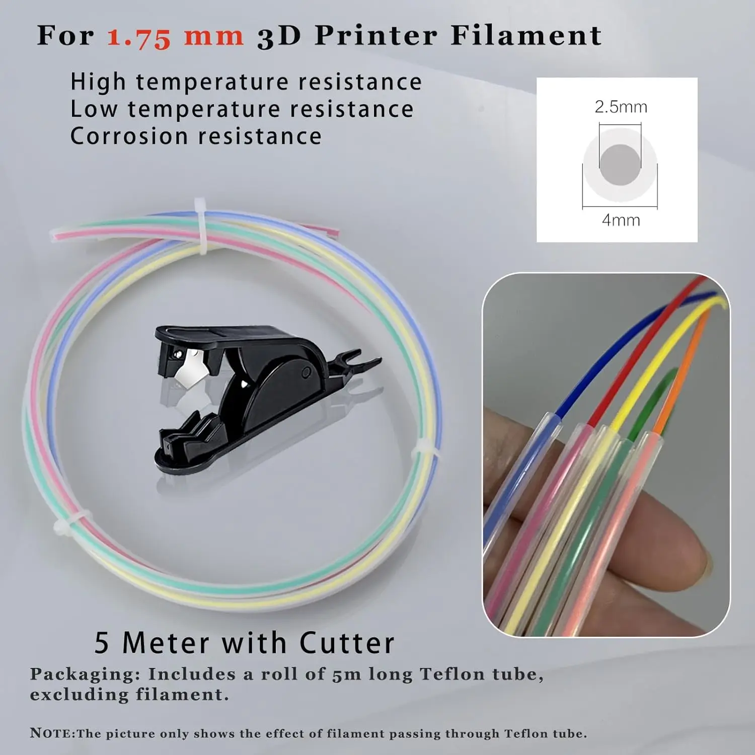 Para bambu lab p1p ams a1 mini impressora 3d extrusora de tubo ptfe 1.75mm id2.5mm od4mm peças de filamento ambulab para a1/p1p/p1s/x1c - Image 5