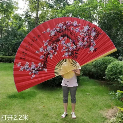 Grande bambu dobrável fã, mão grande, montagem na parede clássica, decoração da sala, estilo chinês, presentes de casamento, 50x88cm