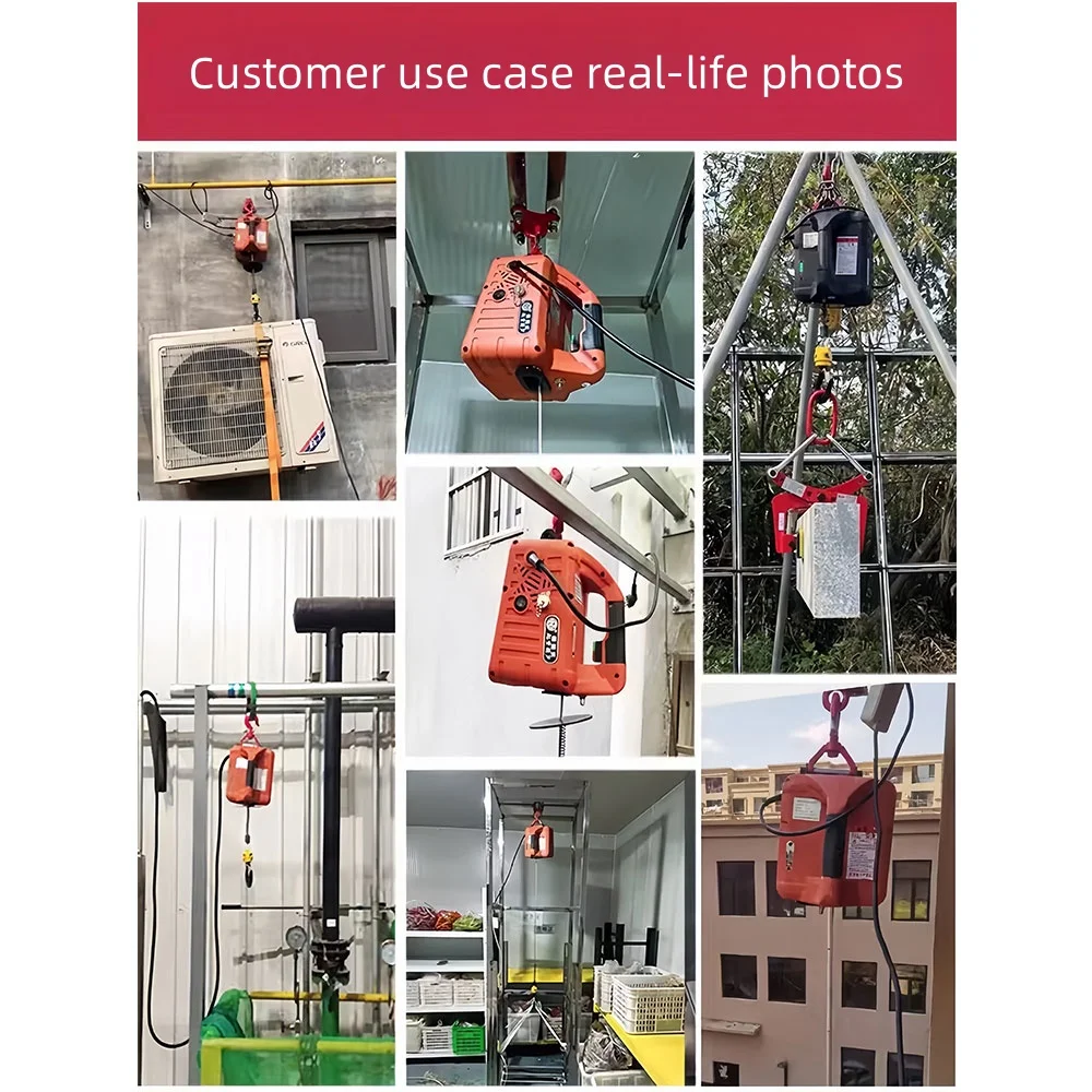 Grua Elétrica Três-em-um, Sem Fio, Controle Remoto, Pequeno, Elevação, Portátil, Versão Exclusiva, 220V, 100-500kg - Image 6