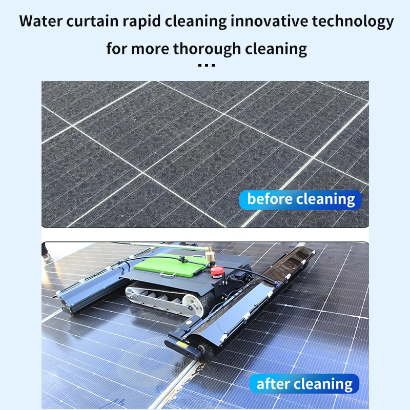 Robô de Limpeza de Painéis Fotovoltaicos Totalmente Automático Certificado CE com Controle Remoto de 200m e Bateria de 8-9h para Uso Úmido e Seco - Image 5