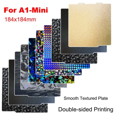 Folha pei para bambu lab a1 mini placa de construção 184x184mm dupla face peo pet impressão mola folha de aço para bambulab a1 mini placa