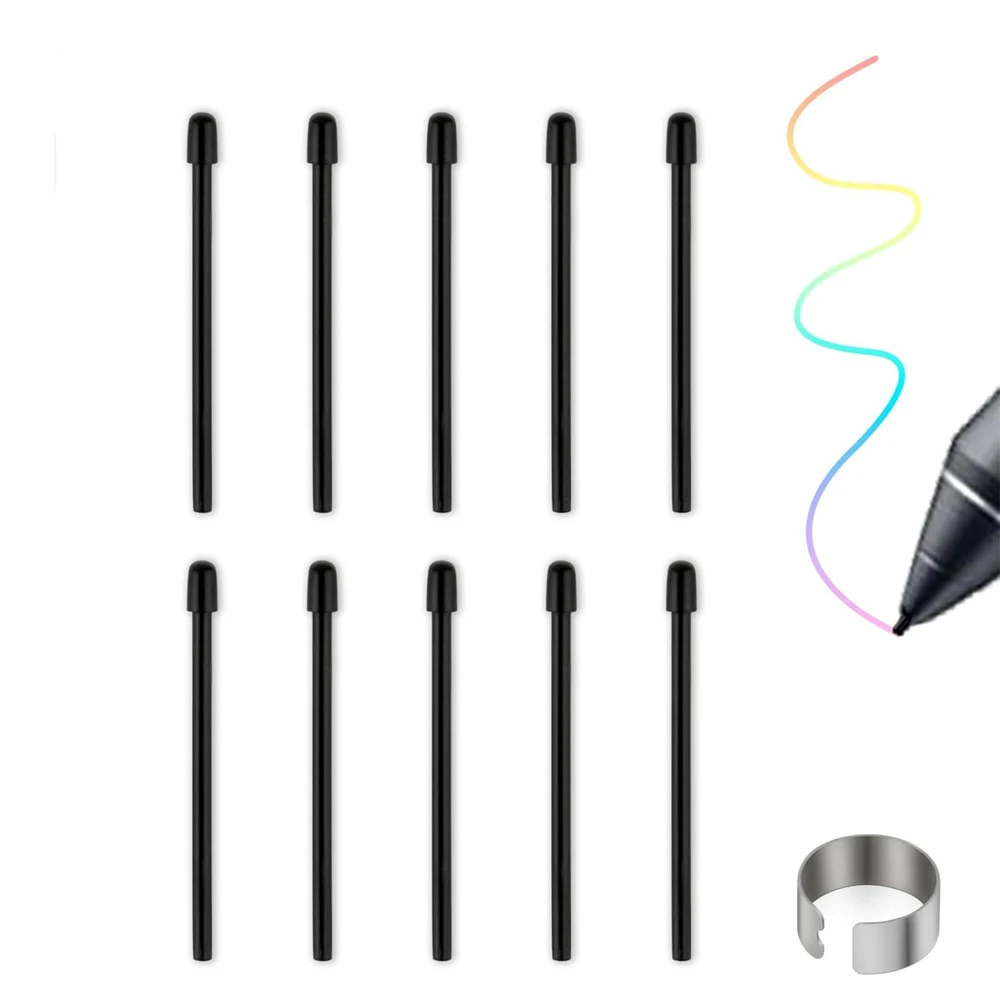 Para WA-COM caneta padrão nibs 10 pçs preto substituição recarga caneta dicas para intuos pro para imobilestudio pro para cintiq pro - Image 2