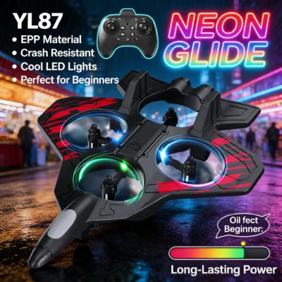 Novo Avião de Controle Remoto YL87 RC 2026 com Luzes LED Brilhantes, Planador de Espuma EPP, Brinquedo Divertido para Crianças
