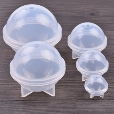 5 tamanhos de silicone bola redonda molde de resina pingente molde para resina epóxi 3d jóias fazendo diy artesanato esfera molde de chocolate