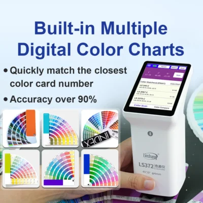 Ls372 4mm abertura touch screen app colorímetro para impressão de embalagens de papel cie lab comparação de diferença de cor