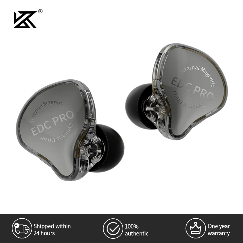 Fone de ouvido intra-auricular KZ EDC Pro com fio, monitor dinâmico HiFi, graves estéreo, para jogos, música, esportes, com redução de ruído.