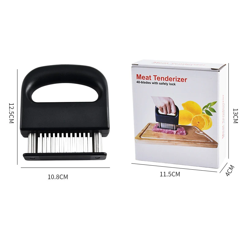 1 UNIDADE Amaciador de Carne de Aço Inoxidável com 48 Agulhas, Utensílio de Cozinha para Bife, Agulhas para Carne Moída, Ferramenta para Fazer Hambúrgueres - Image 2
