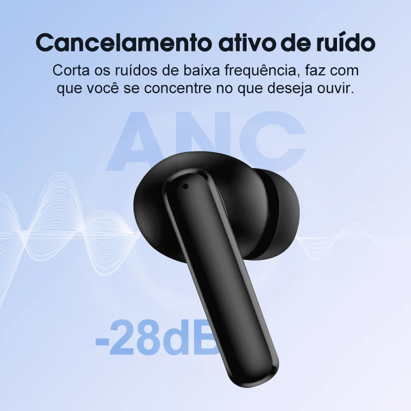 Qcy t13 anc cancelamento de ruído ativo sem fio fones de ouvido bluetooth 5.3 4 microfones enc chamadas claras 30h playtime ipx5 - Image 2