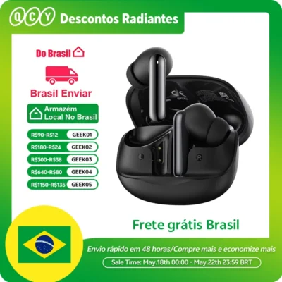Qcy melobuds n50 anc bluetooth 5.4 fones de ouvido sem fio cancelamento de ruído ativo 6 microfones chamada clara fones conexão multiponto