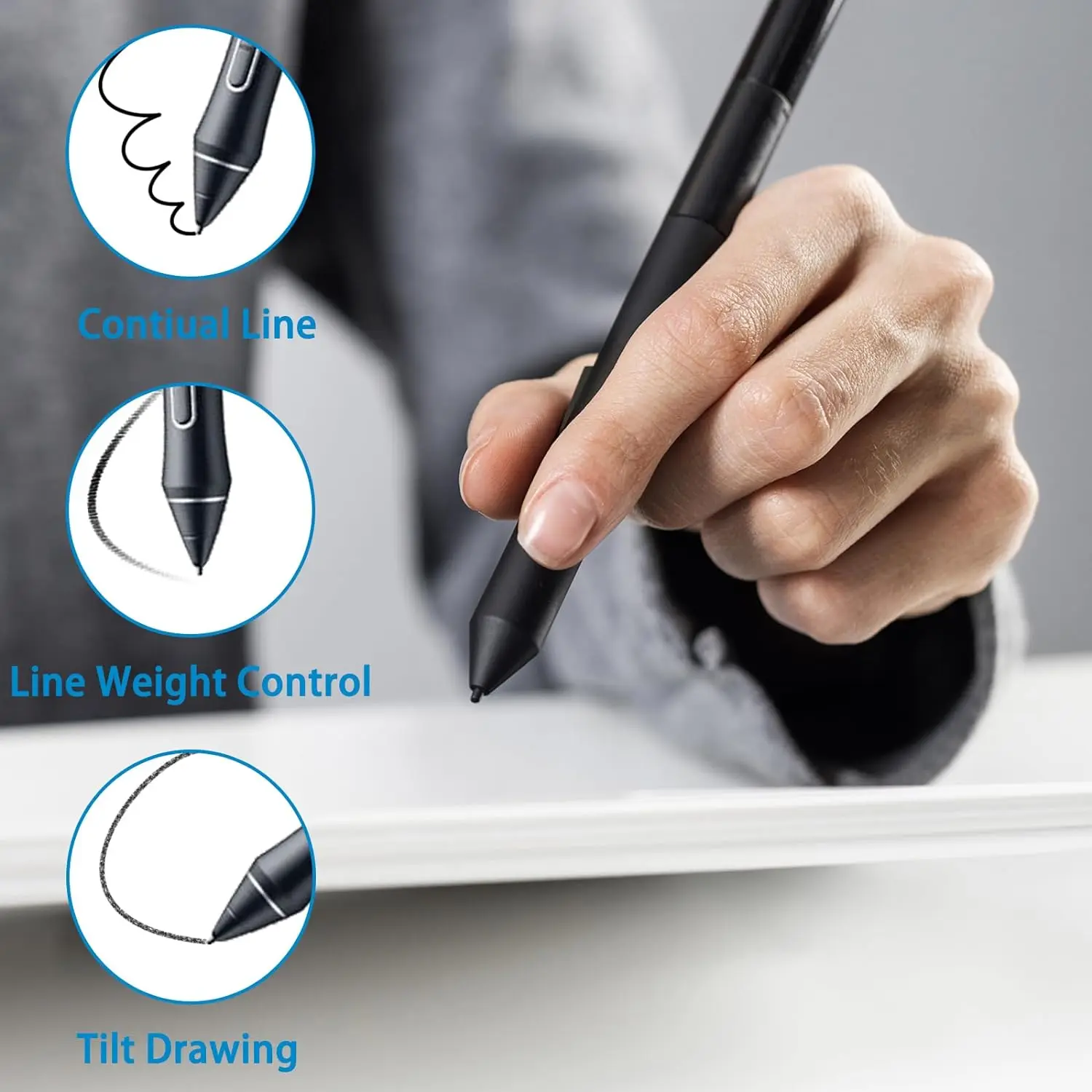 Para WA-COM caneta padrão nibs 10 pçs preto substituição recarga caneta dicas para intuos pro para imobilestudio pro para cintiq pro - Image 4