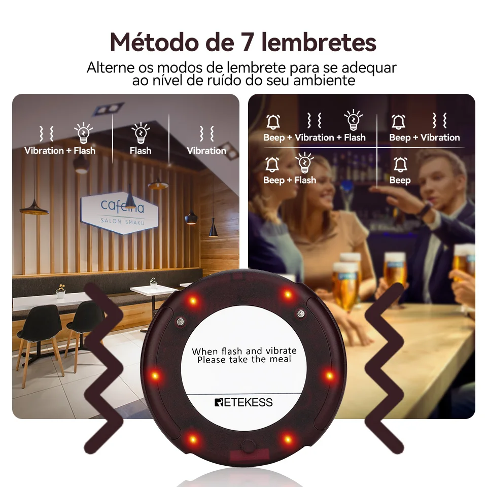 RETEKESS TD163 Sistema de Chamada Sem Fio para Garçons em Restaurantes Pager Vibratório Beeper para Cafeterias e Food Trucks Dispositivo de Chamada - Image 3