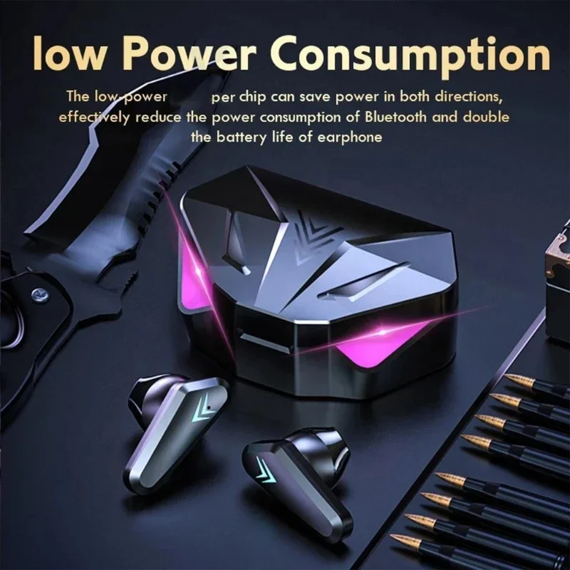 X15 tws sem fio bluetooth fone de ouvido display led gamer fones com microfone sem fio com cancelamento ruído bluetooth - Image 5