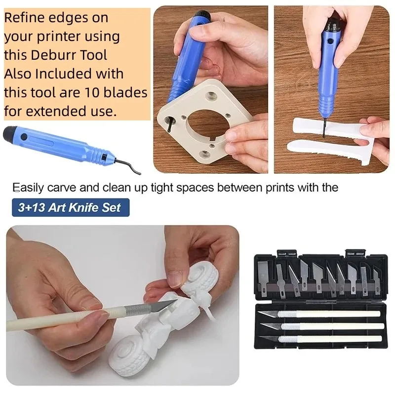 Modelo 3d ferramenta de moagem rebarbação kit faca gravura ferramenta escultura diy arquivo cortador raspador ferramenta corte 3d impressão kit - Image 2