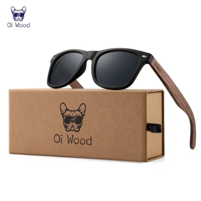 Oi marca de madeira óculos de sol de madeira natural homens polarizados moda óculos de sol de madeira original oculos de sol masculino novos quadros tr90