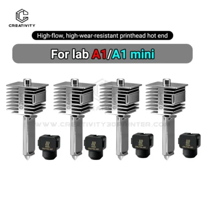 Kit Hotend Aprimorado para Bamb Lab A1/A1 Mini: Montagem de Hot End de Alta Velocidade com Bico de Aço Temperado de 0.2/0.4/0.6/0.8mm – Peça para Impressora 3D