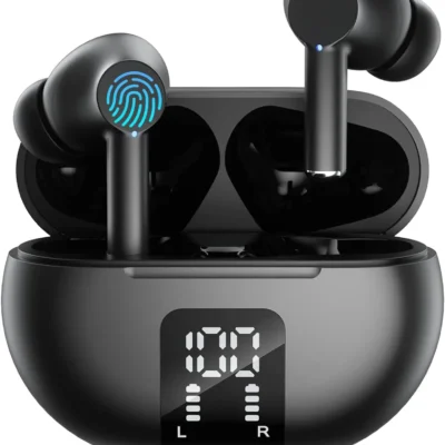 Fone de ouvido sem fio bluetooth 5.3 fone de ouvido 60h reprodução led display energia fones microfone cancelamento ruído som estéreo