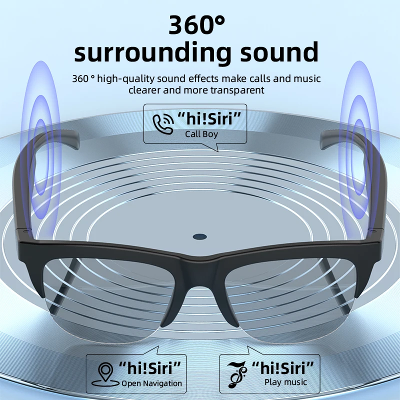 Óculos de áudio Bluetooth com lente transparente F02 | Alto-falantes de ouvido abertos | Luz anti-azul | Controle de toque inteligente | Escritório e uso diário - Image 3