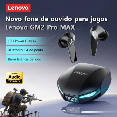 Novos Fones de Ouvido Sem Fio Lenovo XT53 Bluetooth 5.4 com Display Digital LED, À Prova D'água, Cancelamento de Ruído e Headset para Jogos