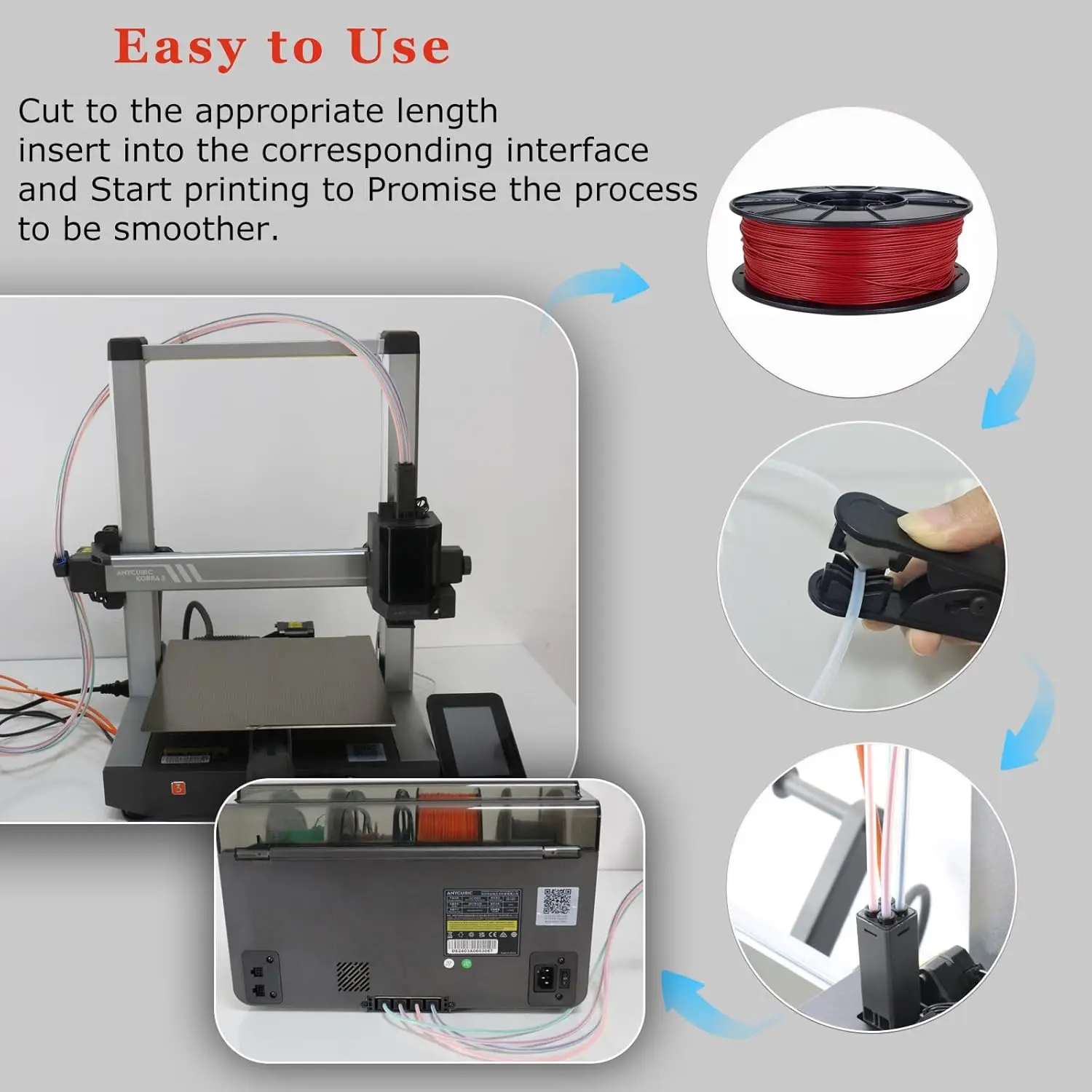 Para bambu lab p1p ams a1 mini impressora 3d extrusora de tubo ptfe 1.75mm id2.5mm od4mm peças de filamento ambulab para a1/p1p/p1s/x1c - Image 4