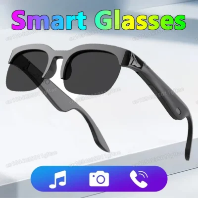 Novo controle de câmera óculos inteligentes 2025 música óculos de sol fones de ouvido sem fio bluetooth chamada fone de ouvido alta fidelidade óculos de áudio para android