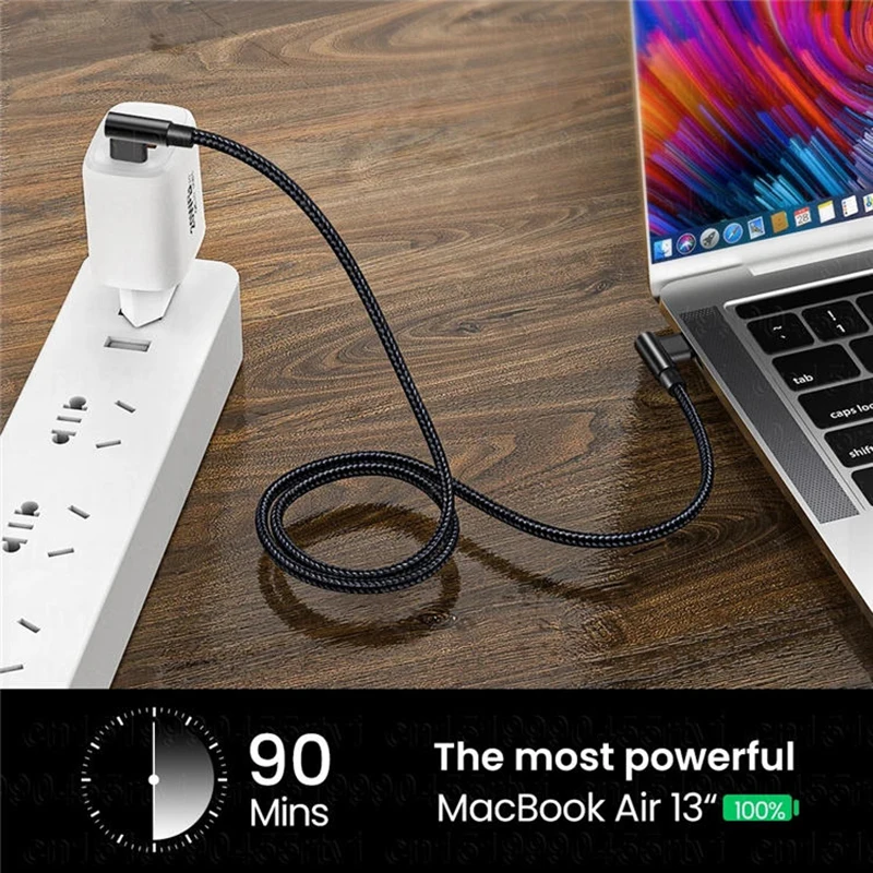 100W USBC Para Tipo C PD 4.0 Cabo de Carregador Rápido Fio de Cabo de Carregamento Ângulo de 90 Graus Para iPhone 15 Pro max mais mini Xiaomi 14 13 12 pro Redmi k60 40 50 30 Huawei P60 40 30 mate 40 30 Pro Macbook iPad - Image 5