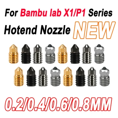 Para bico de laboratório bambu p1s/x1c bico 0.2 0.4 0.6 0.8 bico p1p bubulabs x1 carbono para buambulab hotend