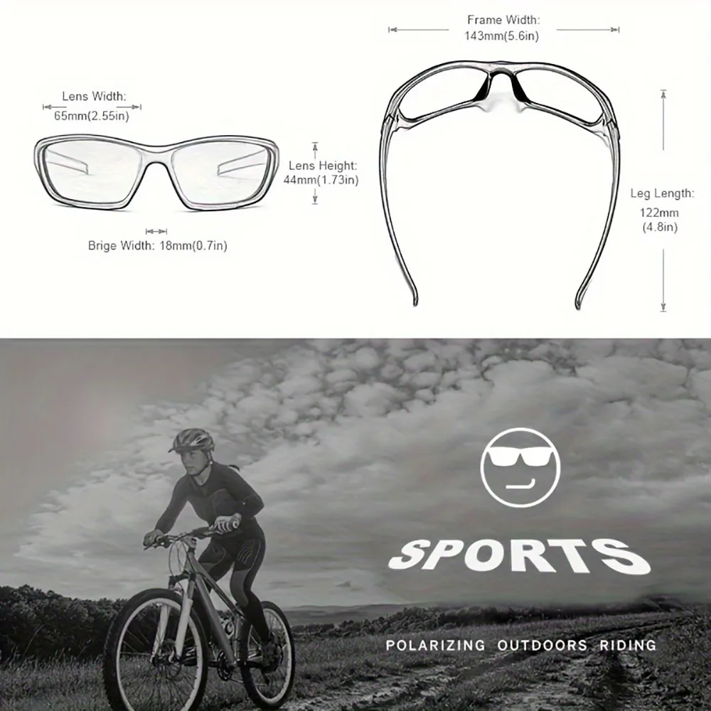 2 pçs avançado legal fantasia polarizado surround moda óculos, esportes ao ar livre masculinos e femininos, ciclismo, pesca, caminhadas, golfe - Image 5