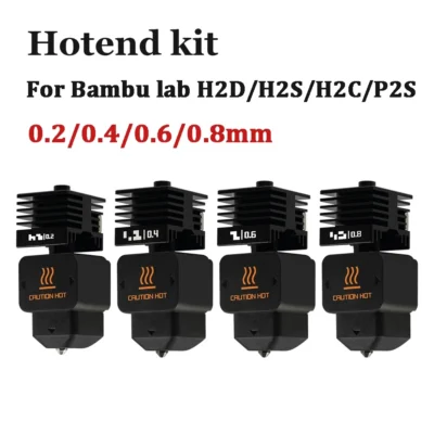 Novo kit hotend p2s h2d h2s h2c de alta qualidade com bico de aço endurecido 0.2/0.4/0.6/0.8mm kit hotend de substituição para bambu a1/a1mini